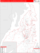 Bremerton-Silverdale Metro Area Digital Map Red Line Style